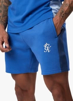 Gym King Contrast Panel Fleece Short - Riviera Blue/Sky Blue -Fit Wear Shop CONTRASTPANELJERSEYTEE SHORT INDIGORIVIERASKYBLUESST A2CJ0SHR A2CJ7 139
