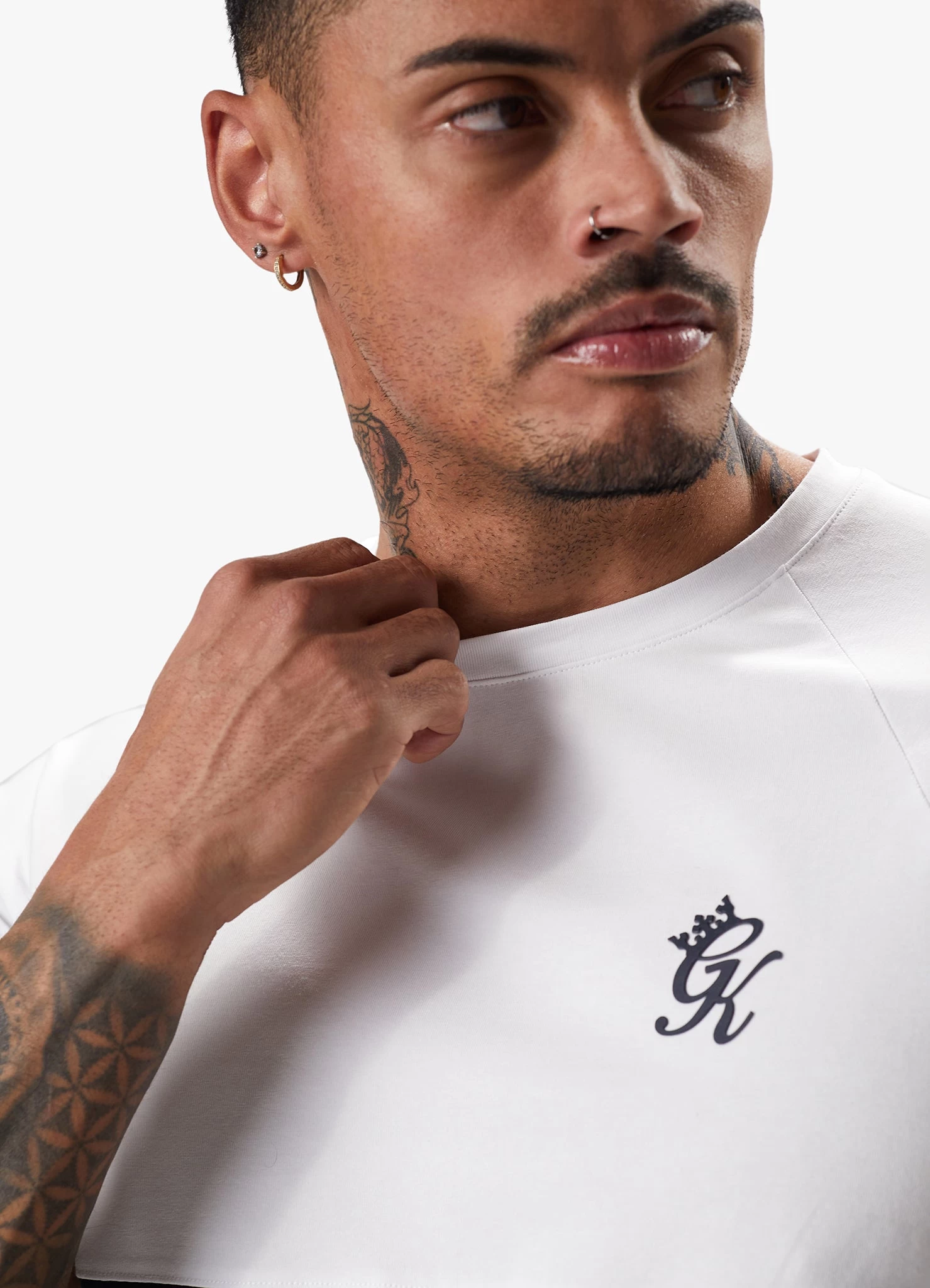 Gym King Contrast Panel Jersey Tee - Navy/White 10 Gym King Contrast Panel Jersey Tee - Navy/White - Image 8