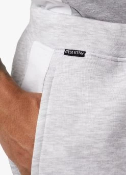 Gym King Contrast Panel Fleece Short - Snow Marl/Light Grey/White -Fit Wear Shop CONTRASTPANELJERSEYTEE SHORT SNOWMARLLGWHITESST A2CIXSHR A2CJ5 153