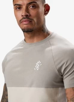 Gym King Contrast Panel Jersey Tee - Light Stone/Taupe/White -Fit Wear Shop CONTRASTPANELJERSEYTEE SHORT TAUPELIGHTSTONEWHITESST A2CJ2SHR A2CJ8 159