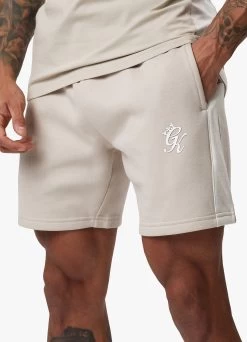 Gym King Contrast Panel Fleece Short - Taupe/Light Stone/White -Fit Wear Shop CONTRASTPANELJERSEYTEE SHORT TAUPELIGHTSTONEWHITESST A2CJ2SHR A2CJ8 161