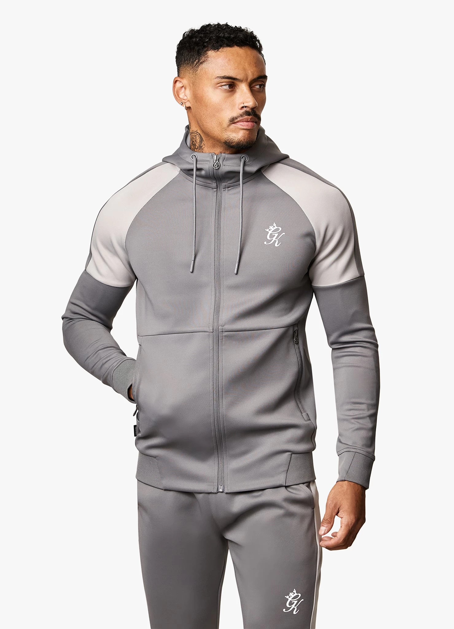 Gym King Core Plus Poly FZ Hood - Grey 9 Gym King Core Plus Poly FZ Hood - Grey - Image 7