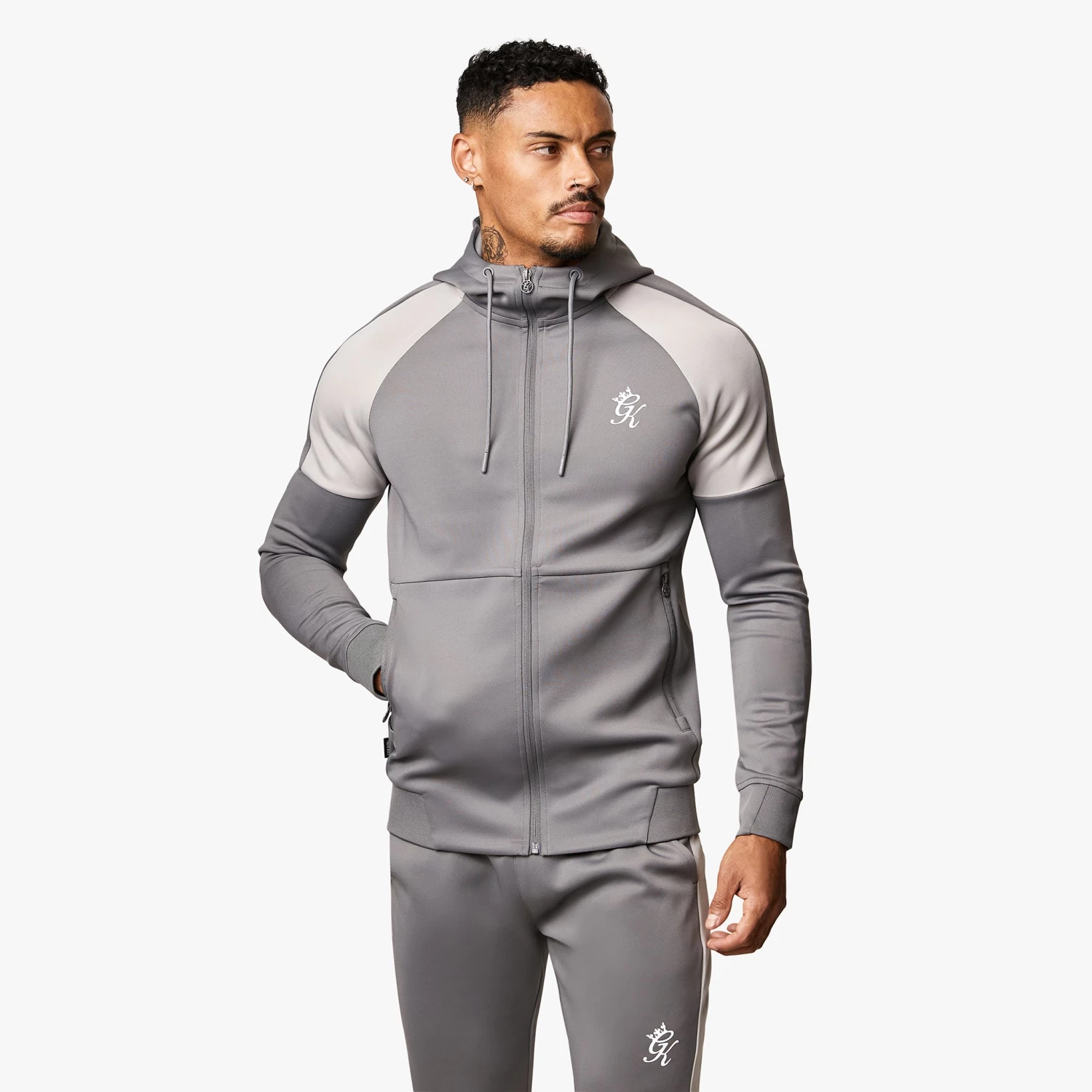 Gym King Core Plus Poly FZ Hood - Grey 4 Gym King Core Plus Poly FZ Hood - Grey - Image 2