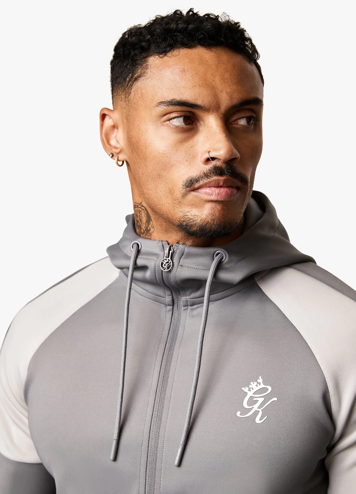 Gym King Core Plus Poly FZ Hood - Grey 6 Gym King Core Plus Poly FZ Hood - Grey - Image 4