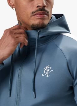 Gym King Core Plus Poly FZ Hood - Smoke Blue -Fit Wear Shop COREPLUSPOLYFZHOOD JOGGER STONEBLUETST A2CJETSB A2CJL 362