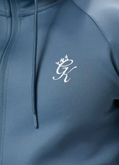 Gym King Core Plus Poly FZ Hood - Smoke Blue -Fit Wear Shop COREPLUSPOLYFZHOOD JOGGER STONEBLUETST A2CJETSB A2CJL 363