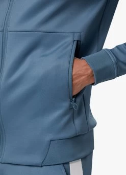 Gym King Core Plus Poly FZ Hood - Smoke Blue -Fit Wear Shop COREPLUSPOLYFZHOOD JOGGER STONEBLUETST A2CJETSB A2CJL 364