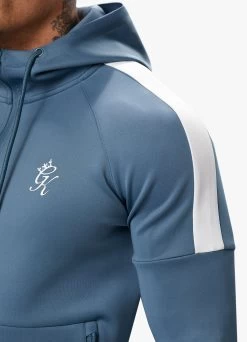 Gym King Core Plus Poly FZ Hood - Smoke Blue -Fit Wear Shop COREPLUSPOLYFZHOOD JOGGER STONEBLUETST A2CJETSB A2CJL 366