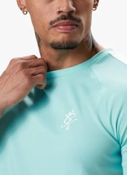 Gym King Core Plus Poly Tee - Aqua Blue -Fit Wear Shop COREPLUSPOLYTEE SHORT AQUABLUESST B2D1ISHR B2D1I 351
