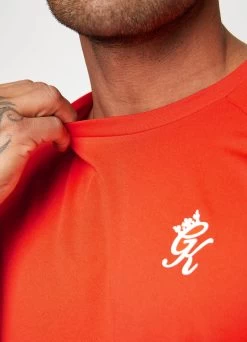 Gym King Core Plus Poly Tee - Chilli Red -Fit Wear Shop COREPOLYTEE SHORT CHILLIREDSST A27F5SHR A27FC 471