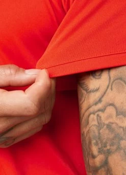 Gym King Core Plus Poly Tee - Chilli Red -Fit Wear Shop COREPOLYTEE SHORT CHILLIREDSST A27F5SHR A27FC 472