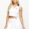 Gym King Court Luxe Tank - White 1 Gym King Court Luxe Tank - White -Fit Wear Shop COURTLUXECREW SKIRT WHITEBOTTLEGREEN 33 83252147 330e 4c37 9808 9956fb55a7a0
