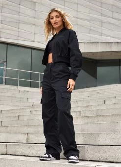 Gym King Woven Cargo Pant - Black -Fit Wear Shop CROPPEDWOVENBOMBER PANT BLACKWCJ A2AOXWTB A2AP6 254 81a35f61 5219 4f71 8d9a f54e4864567a