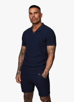 Gym King Signature Texture Polo - Navy -Fit Wear Shop Capture 121