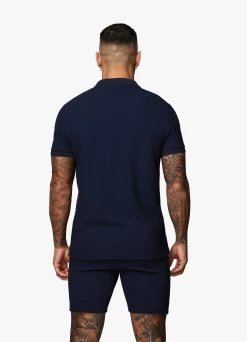 Gym King Signature Texture Polo - Navy -Fit Wear Shop Capture 122