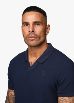Gym King Signature Texture Polo - Navy -Fit Wear Shop Capture 123