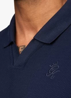 Gym King Signature Texture Polo - Navy -Fit Wear Shop Capture 124