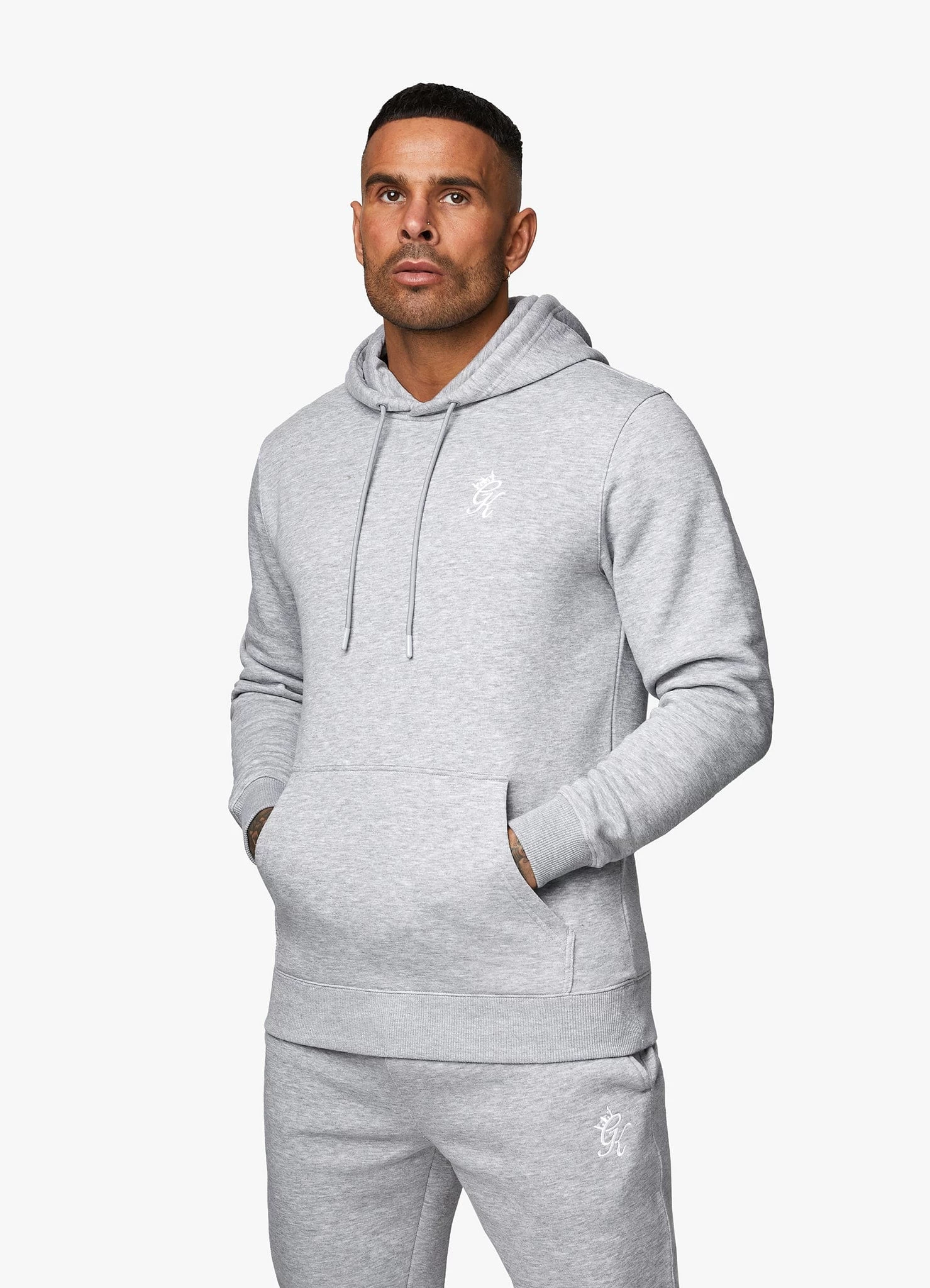Gym King Fundamental Fleece Hood - Grey Marl 4 Gym King Fundamental Fleece Hood - Grey Marl - Image 2