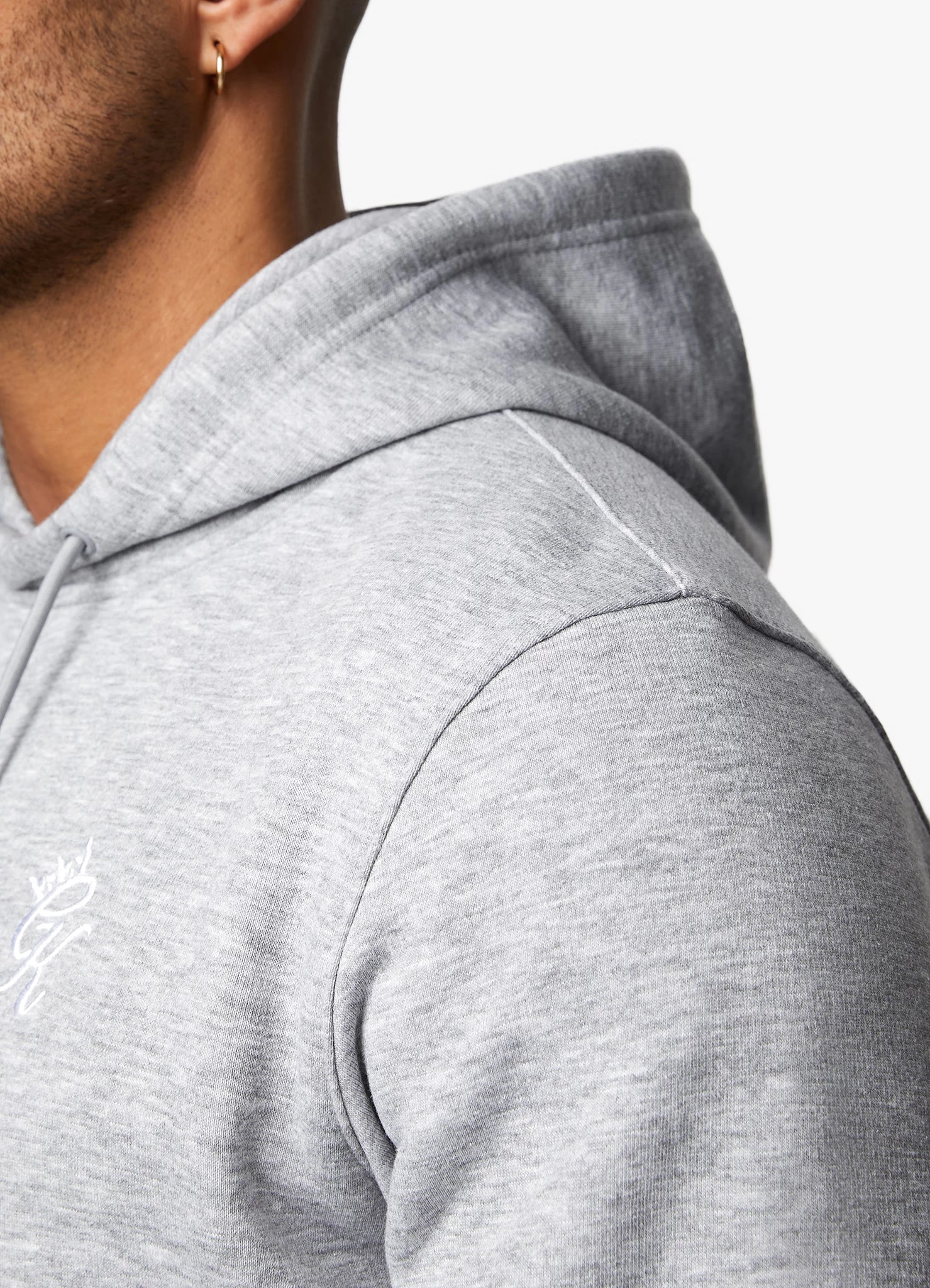 Gym King Fundamental Fleece Hood - Grey Marl 11 Gym King Fundamental Fleece Hood - Grey Marl - Image 9