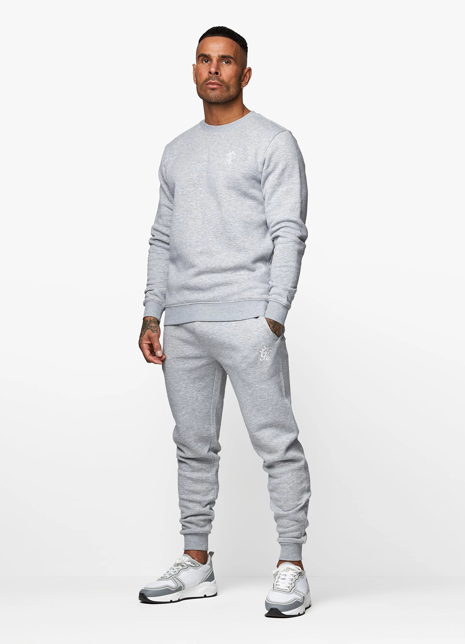 Gym King Fundamental Crew Tracksuit - Grey Marl 6 Gym King Fundamental Crew Tracksuit - Grey Marl - Image 4