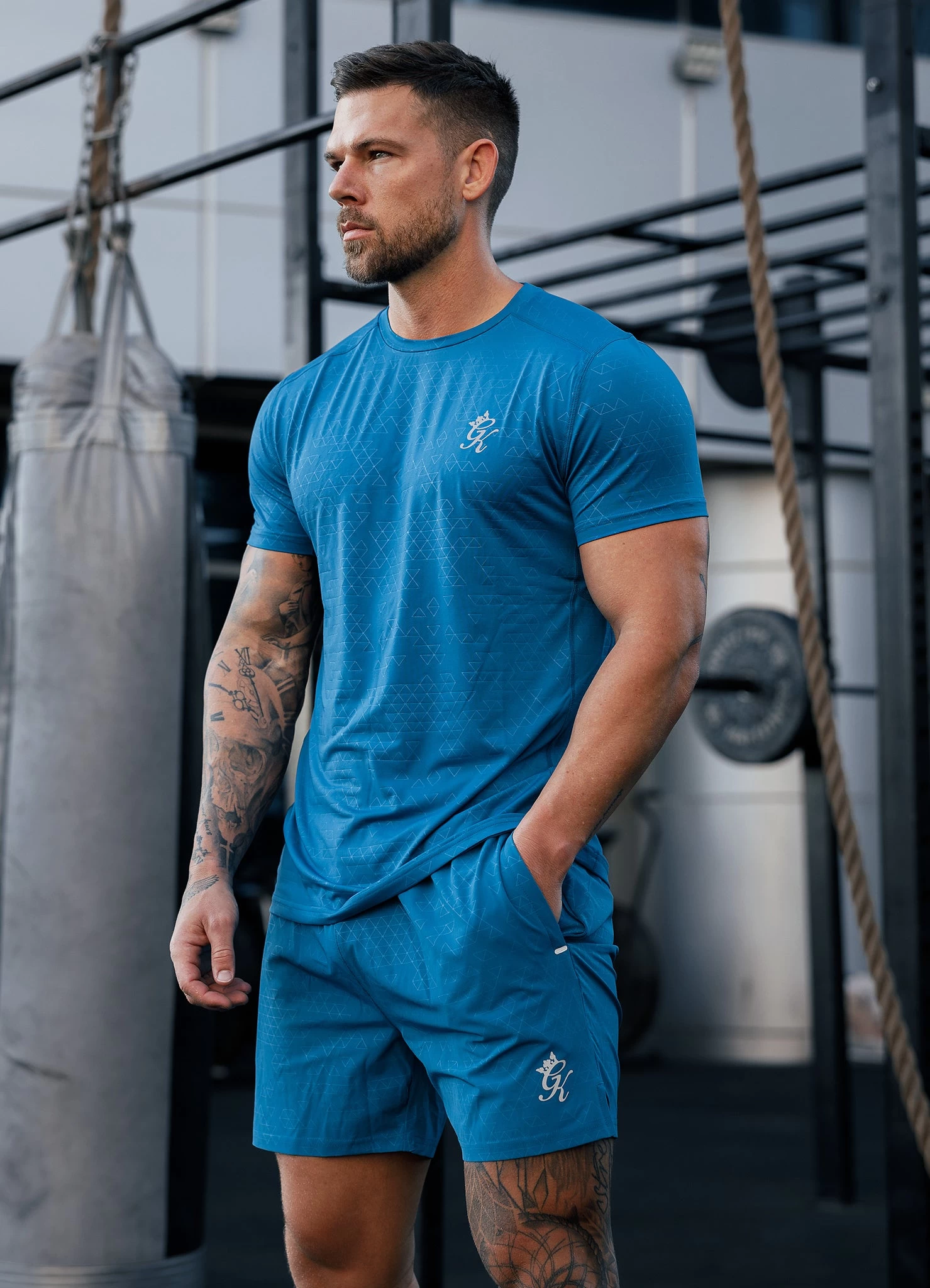 Gym King Debossed 2.0 Tee - Marine Blue 6 Gym King Debossed 2.0 Tee - Marine Blue - Image 4