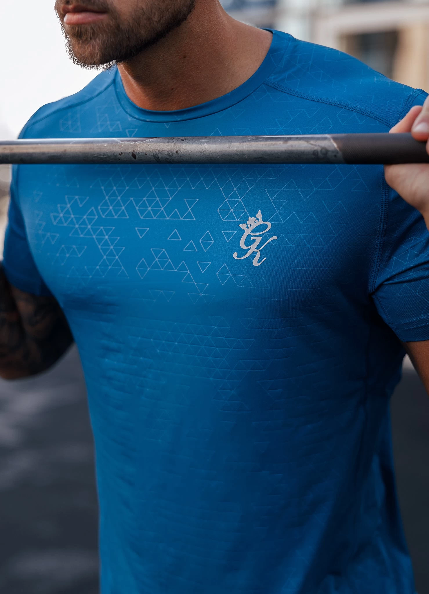 Gym King Debossed 2.0 Tee - Marine Blue 5 Gym King Debossed 2.0 Tee - Marine Blue - Image 3
