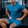 Gym King Debossed 2.0 Tee - Marine Blue -Fit Wear Shop DEBOSSED BLUETEE