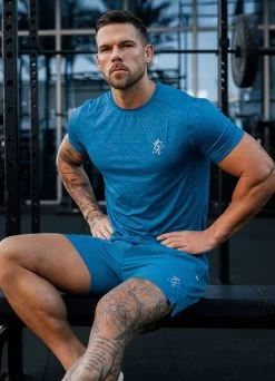 Gym King Debossed 2.0 Tee - Marine Blue