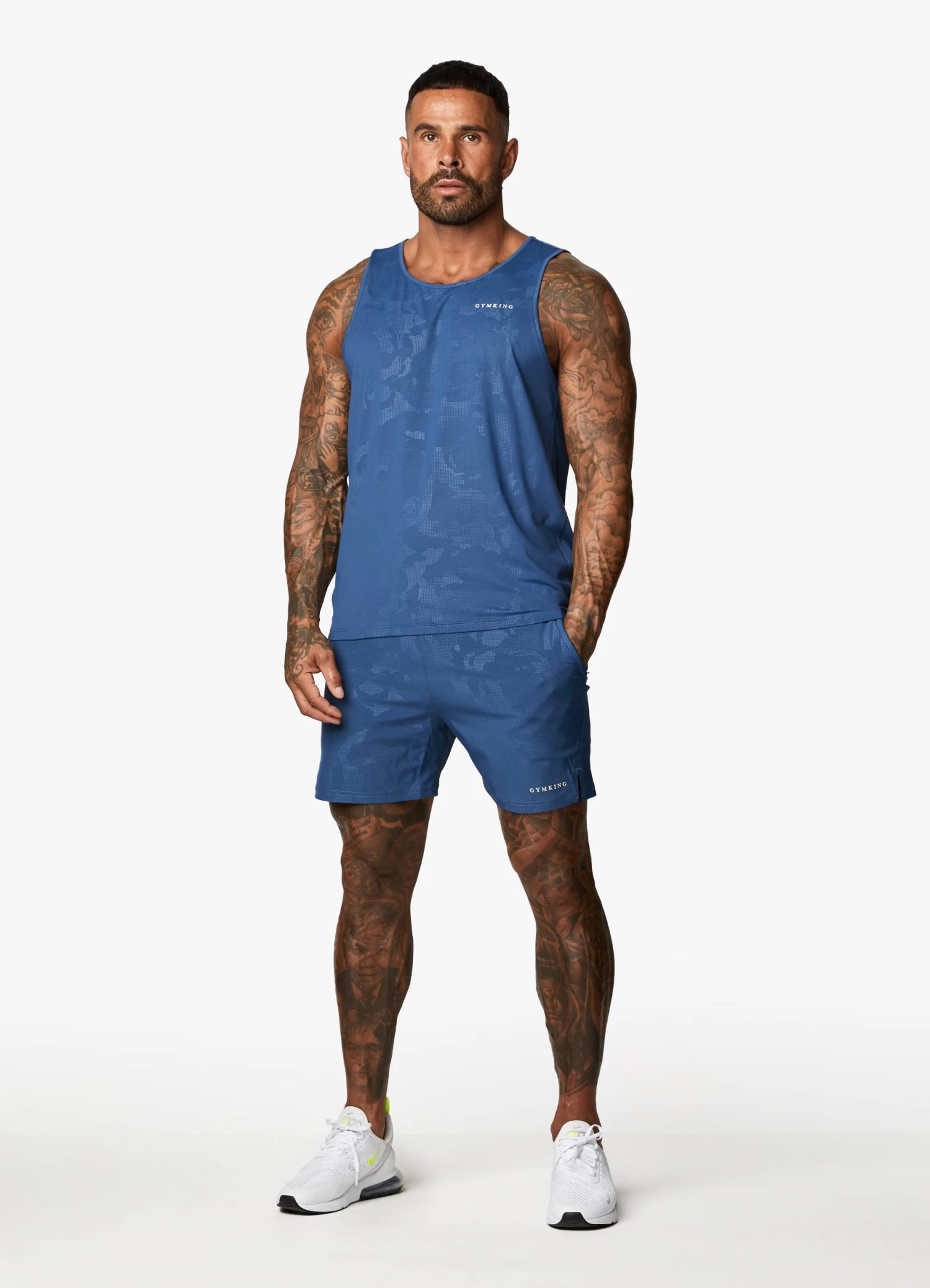 Gym King Debossed Camo Vest - Moonlight Blue 10 Gym King Debossed Camo Vest - Moonlight Blue - Image 8