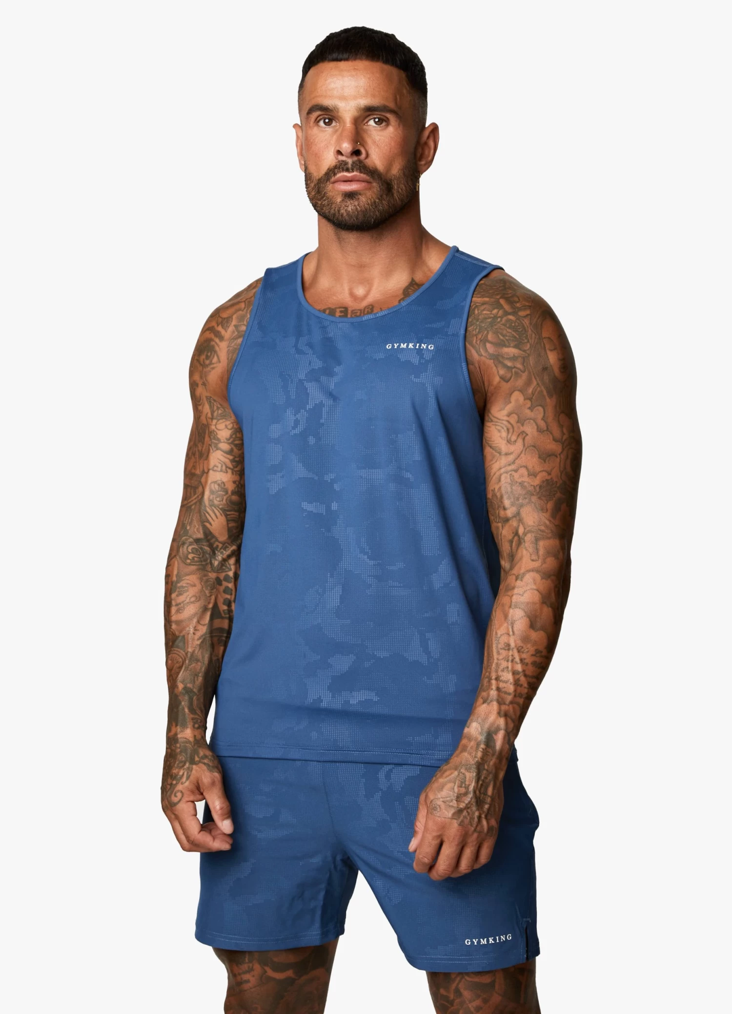 Gym King Debossed Camo Vest - Moonlight Blue 7 Gym King Debossed Camo Vest - Moonlight Blue - Image 5