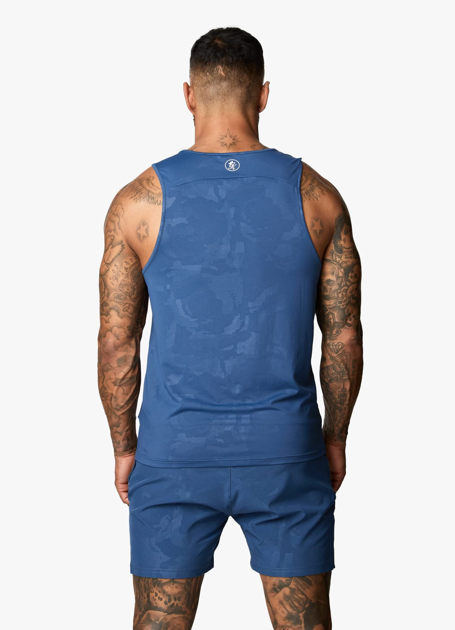 Gym King Debossed Camo Vest - Moonlight Blue 9 Gym King Debossed Camo Vest - Moonlight Blue - Image 7