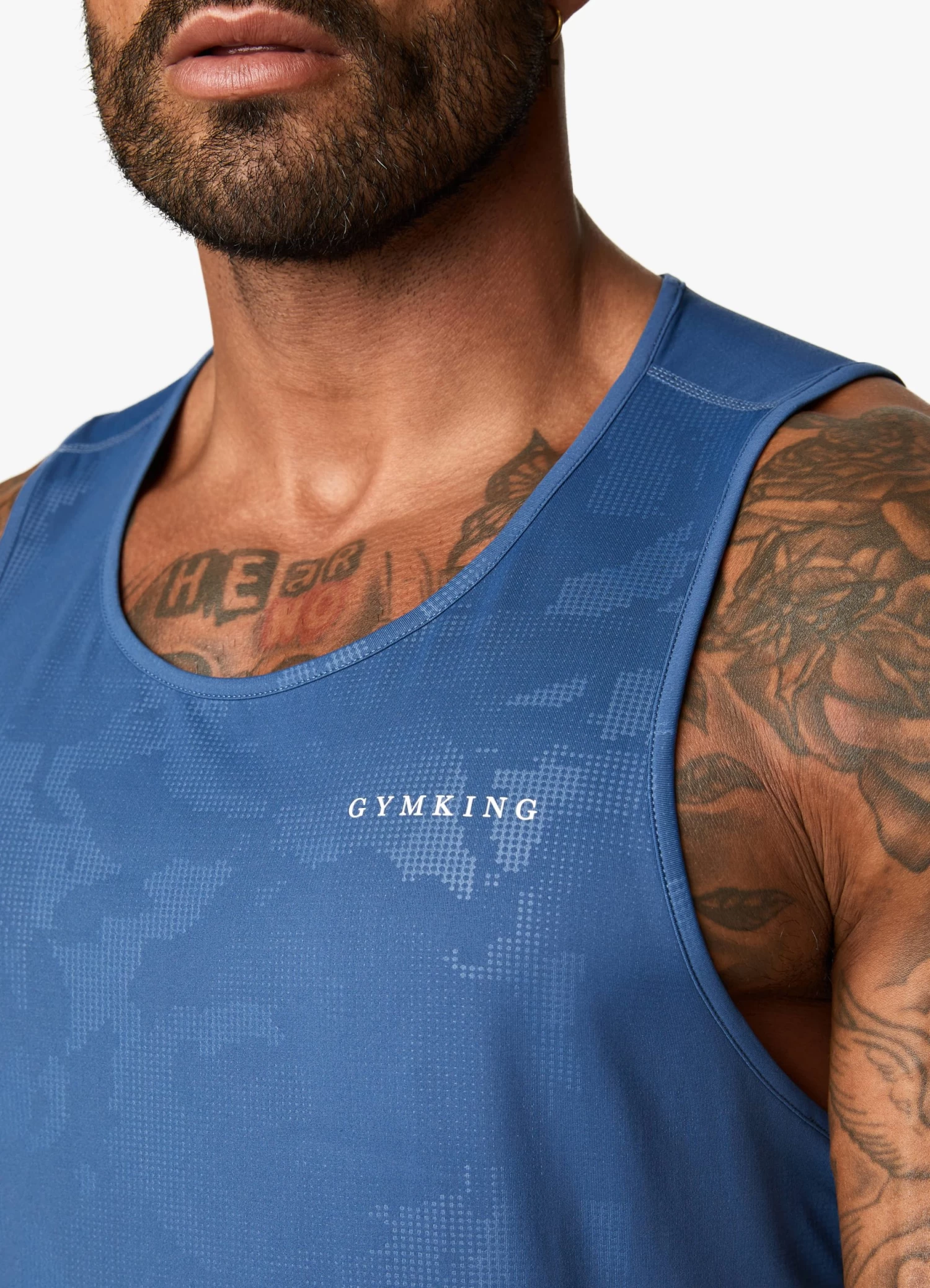 Gym King Debossed Camo Vest - Moonlight Blue 8 Gym King Debossed Camo Vest - Moonlight Blue - Image 6