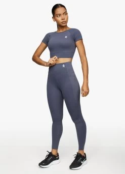 Gym King Dominate Cap Sleeve Crop Tee - Deep Navy 13 Gym King Dominate Cap Sleeve Crop Tee - Deep Navy -Fit Wear Shop DOMINATECROPTEE LEGGING DEEPNAVYWST A26EDWLG A26EH