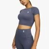 Gym King Dominate Cap Sleeve Crop Tee - Deep Navy 2 Gym King Dominate Cap Sleeve Crop Tee - Deep Navy -Fit Wear Shop DOMINATECROPTEE LEGGING DEEPNAVYWST A26EDWLG A26EH4