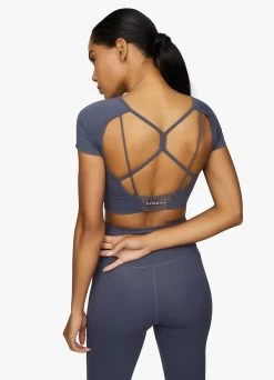 Gym King Dominate Cap Sleeve Crop Tee - Deep Navy 12 Gym King Dominate Cap Sleeve Crop Tee - Deep Navy -Fit Wear Shop DOMINATECROPTEE LEGGING DEEPNAVYWST A26EDWLG A26EH6