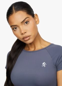 Gym King Dominate Cap Sleeve Crop Tee - Deep Navy 16 Gym King Dominate Cap Sleeve Crop Tee - Deep Navy -Fit Wear Shop DOMINATECROPTEE LEGGING DEEPNAVYWST A26EDWLG A26EH7