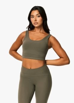 Gym King Peach Luxe Tank - Olive Luxe -Fit Wear Shop ECOMFRANCESCA PEACHLUXEBRA LEGGING OLIVEWBT A2BLA 98
