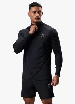 Gym King Energy 1/4 Zip Funnel - Black 14 Gym King Energy 1/4 Zip Funnel - Black -Fit Wear Shop ENERGY14ZIPFUNNEL BLACKQZP A29PM 360