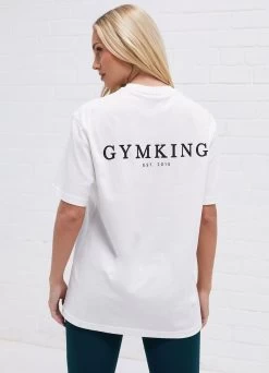 Gym King Established Boyfriend Tee - Cream -Fit Wear Shop ESTABLISHED WHITE TEE 523