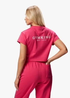 Gym King Established Cap Sleeve Tee - Raspberry Burst