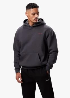 Gym King Established Hood - Dark Pewter/Red -Fit Wear Shop ESTABLISHEDHOOD DARKPEWTERREDHDE B2D24 157