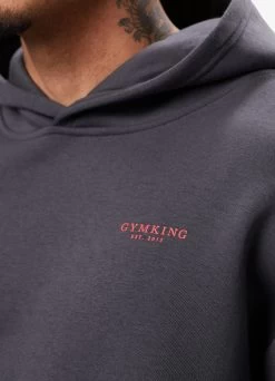 Gym King Established Hood - Dark Pewter/Red -Fit Wear Shop ESTABLISHEDHOOD DARKPEWTERREDHDE B2D24 161
