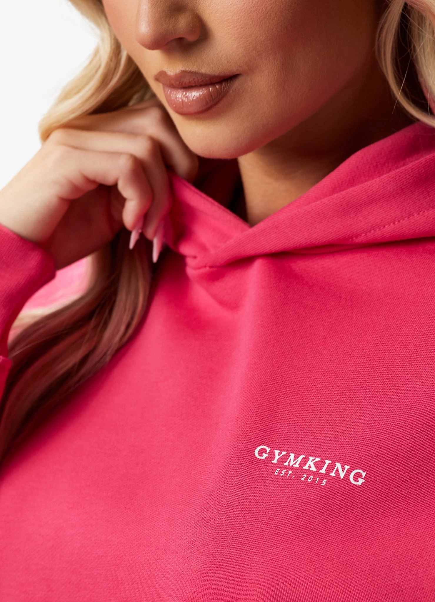 Gym King Established Relaxed Fit Hood - Raspberry Burst 6 Gym King Established Relaxed Fit Hood - Raspberry Burst - Image 4