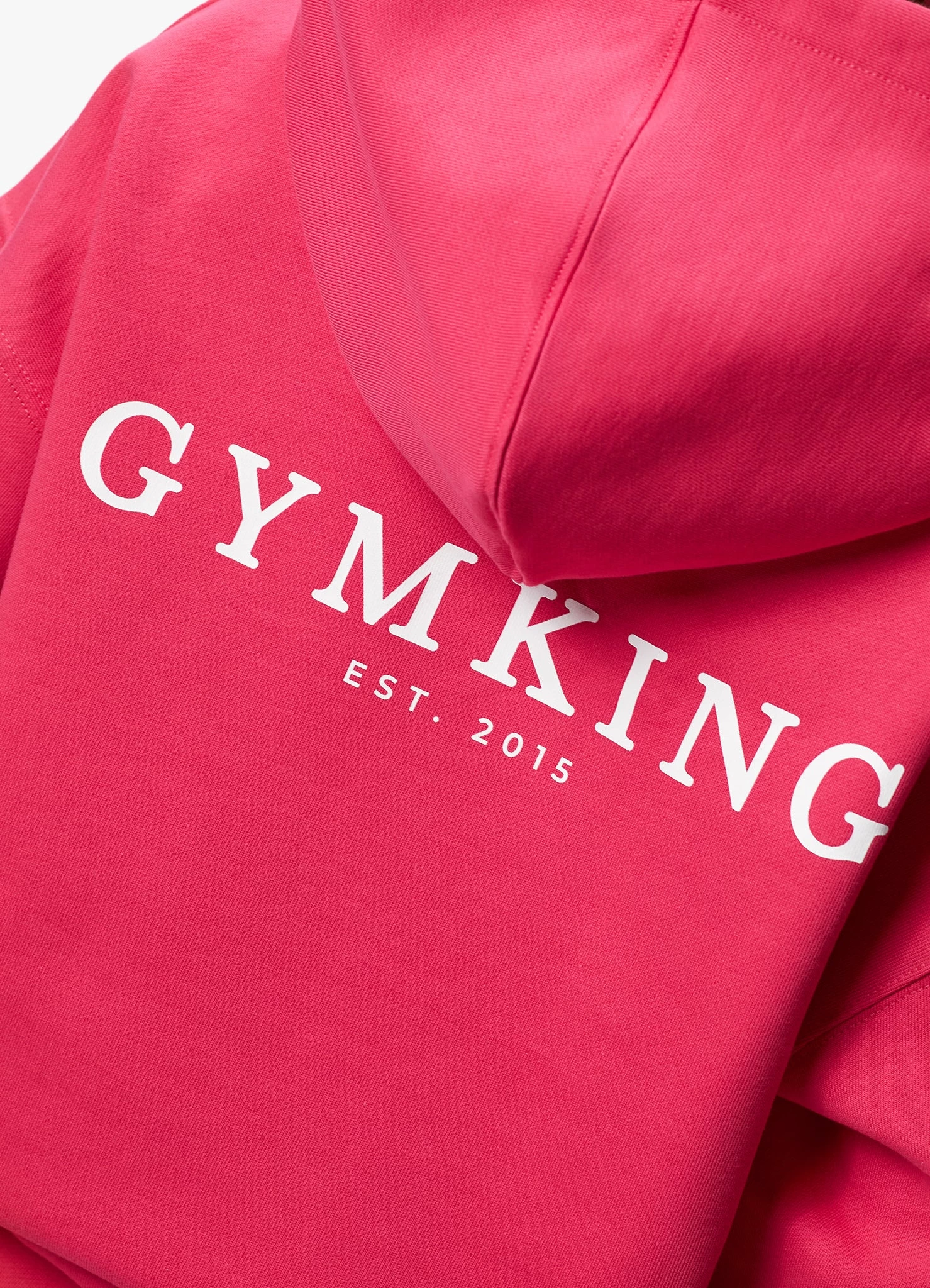 Gym King Established Relaxed Fit Hood - Raspberry Burst 7 Gym King Established Relaxed Fit Hood - Raspberry Burst - Image 5