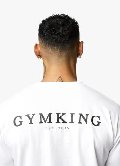 Gym King Established Tee - White -Fit Wear Shop ESTABLISHEDTEE GREYJOGGER WHITESST A2ACSTSB A2AMZ 61