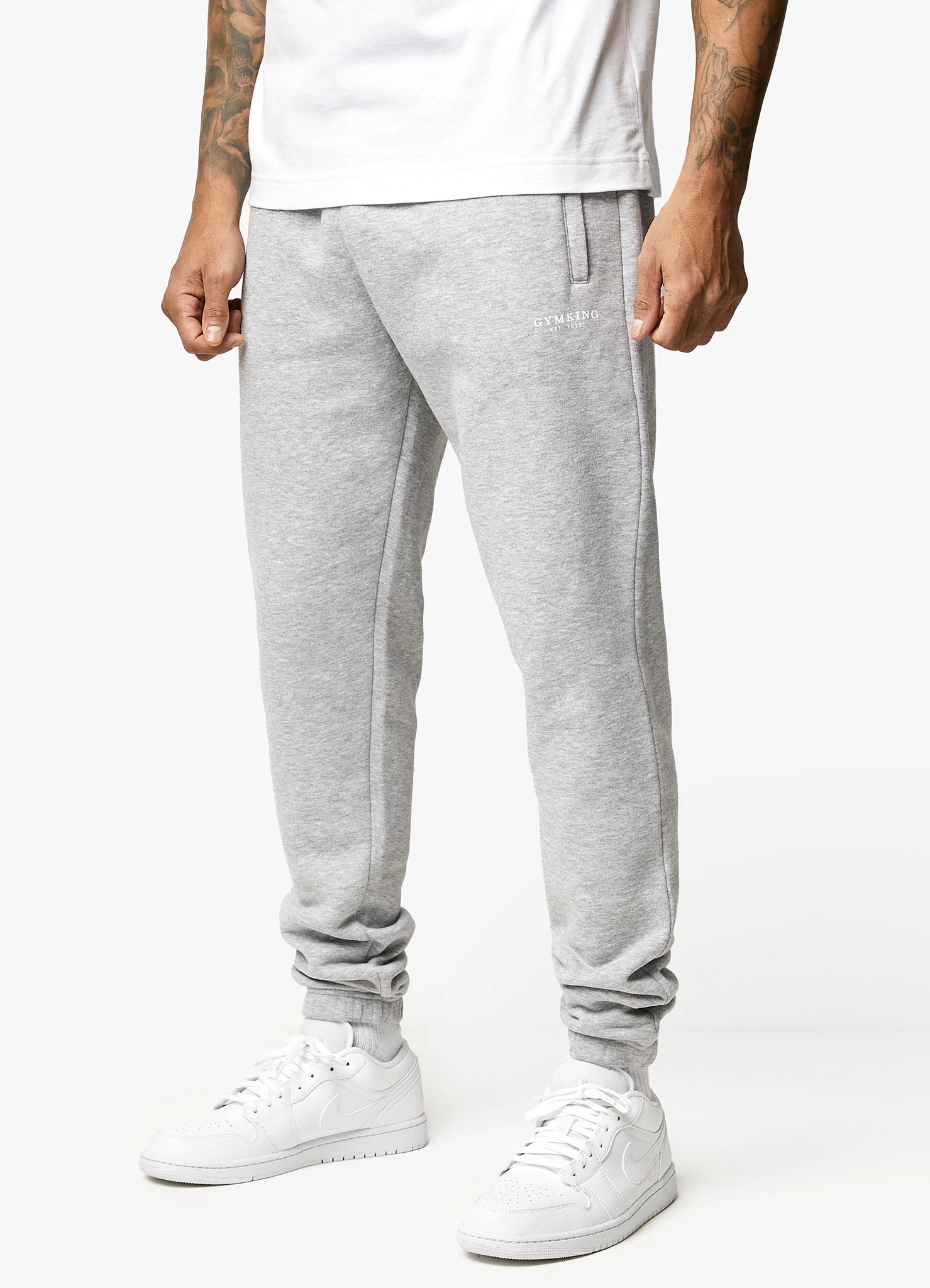 Gym King Established Jogger - Light Grey Marl 6 Gym King Established Jogger - Light Grey Marl - Image 4