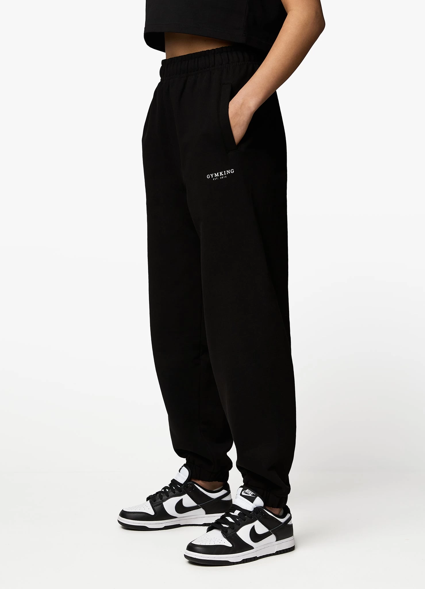 Gym King Established Relaxed Jogger - Black/White 4 Gym King Established Relaxed Jogger - Black/White - Image 2