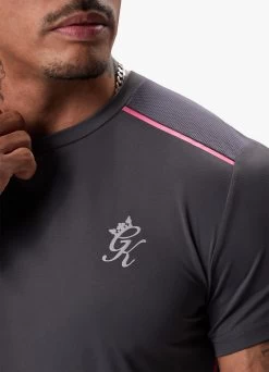 Gym King Flex Tee - Graphite/Fuchsia -Fit Wear Shop F6