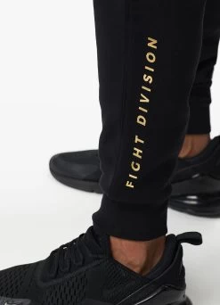 Gym King Fight Division Fleece Jogger - Black/Gold -Fit Wear Shop FIGHTDIVISIONHOOD JOGGER 292