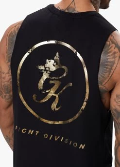 Gym King Fight Division Vest - Black/Gold -Fit Wear Shop FIGHTDIVISIONSTERNVEST BLACKGOLDVST B287U 193